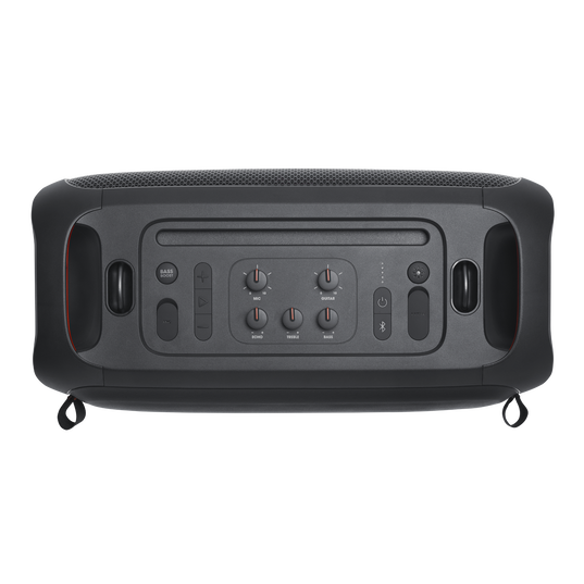 JBL PartyBox On-The-Go - Black - Portable party speaker with built-in lights and wireless mic - Top